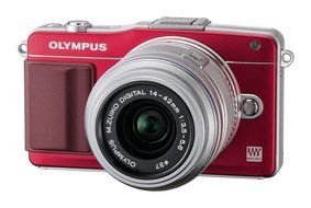 Olympus PEN E-PM2 Red 16.1MP w/ 14-42mm&amp;40-150mm Lens Kit - International Version (No Warranty) N5