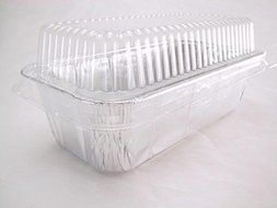 Disposable Aluminum 2 Lb. Loaf Pan with Clear Plastic Snap on Lid #5100P (50) N2
