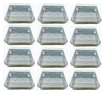 Set of 24 Durable Foil Disposable Aluminum 7 3/8" x 7 3/8" Square Cake Pans With Lids (24) N4