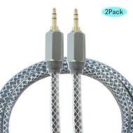 Seadream 2Pack 3-Pole Coiled 3.5mm Male Right Angle to 3.5mm Male Right Angle Stereo Audio Spring Aux Cable for... N5