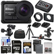 Nikon KeyMission 170 Wi-Fi Shock &amp; Waterproof 4K Video Action Camera Camcorder + Remote + Handlebar/Helmet Mounts...