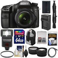 Sony Alpha A68 Digital SLR Camera &amp; 18-55mm Lens with 64GB Card + Battery &amp; Charger + Backpack + Flash + Tele/...