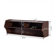 HomCom 49&rdquo; Wall Mounted Floating Media Console - Black N10