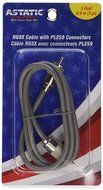 Astatic 302-10268 Grey 3' Cbl with Pl259 Connectors N2