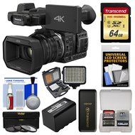 Panasonic HC-X1000 4K Ultra HD Wi-Fi Video Camera Camcorder with Panasonic VW-VBD58 Battery + 64GB Card + LED... N2
