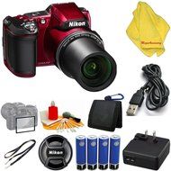 Nikon COOLPIX L840 Digital Camera with 38x Optical Zoom and Built-In Wi-Fi (Red)+ 6pc Starter Set
