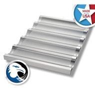 Chicago Metallic 45515 Uni-Lock Baguette/French Bread Pan 5-across mould size 3-