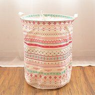 MuLuo Queen Thickening Waterproof Folding Storage Basket Laundry Drain Cloth Covered Laundry Basket Pastoral Toys...