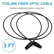 4 Pack - 3ft Male to Male Digital Audio Cable Toslink Fiber Optic Delivers Crystal Clear Sound Quality - Supports... N5