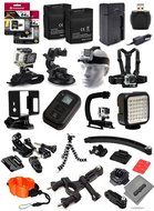 Opteka 2x Batteries + 128GB Memory + Skeleton Housing + X-Grip + LED Light + Large Case + Head Strap + Car Suction...