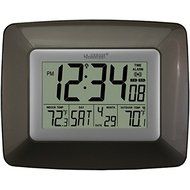 New LA CROSSE TECHNOLOGY WS-8119U-IT-CHO Atomic Digital Clock with Indoor/Outdoor Temperature (Black)
