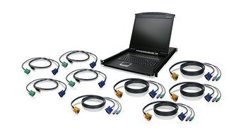 IOGEAR 8-Port 19-Inch LCD KVM Drawer Kit with USB KVM Cables (GCL1908KITU)