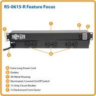 Tripp Lite 6 Outlet Rackmount Network-Grade PDU Power Strip, Front-Facing, 1U, 15A, 15ft Cord with 5-15P Plug... N6