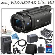 Professional Ultra HD 4K Camcorder Bundle - Sony FDR AX53 Camcorder: Includes Sony NP-FV100 Replacement Battery... N4