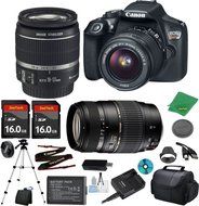 Canon EOS Rebel T6 Camera with 18-55mm IS Lens + Tamron 70-300mm AF + 2pcs 16GB Memory + Camera Case + Memory...