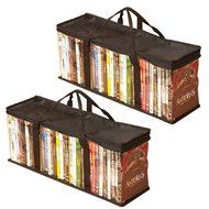 CoZroom Set of 2 DVD Storage Bags Holds DVD Organizer 80 DVDs Transparent Lightweight and Reinforced (40DVDs Each) N3