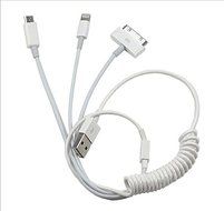Drhob 1pcs mobile phone data cable charging cable delayed three spring wire stretching wire Android phone/ Iphone4...