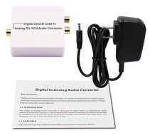 Avenk Digital to Analog Audio Converter, Optical / SPDIF Coaxial Coax to RCA R/L Stereo 3.5mm Adapter, DAC D2A... N5