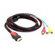 MOTONG 5 FT 1.5m HDMI Male to 3RCA Male Extension Cable Converter Adapter for HDTV DVD N12