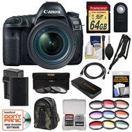 Canon EOS 5D Mark IV 4K Wi-Fi Digital SLR Camera &amp; EF 24-70mm f/4L IS USM Lens + 64GB SD Card + Battery &amp; Charger... N2