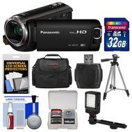 Panasonic HC-W570 Twin Recording HD Wi-Fi Video Camera Camcorder with 32GB Card + Case + LED Light + Tripod +...