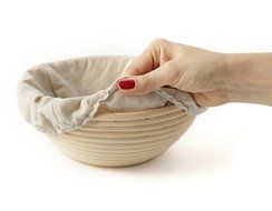 Banneton Proofing Basket 8.5&rdquo; Round with Cloth Liner and FREE Flexible Bowl Scraper for Shaping Dough | Only From... N7