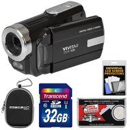 Vivitar DVR-508 HD Digital Video Camera Camcorder (Black) with 32GB Card + Case + Kit