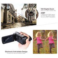 Andoer HDV-302S 3.0 Inch LCD Screen Full HD 1080P 30FPS 20MP 16X Digital Zoom Anti-shake Digital Video DV Remote... N8
