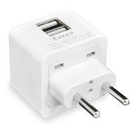 OREI 3 in 1 Continental Europe Travel Adapter Plug with USB and Surge Protection - Type C - Turkey, Italy &amp; More N16