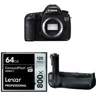 Canon EOS 5DS Digital SLR (Body Only) with 64GB Compact Flash Memory Card and Canon Battery Grip BG-E11