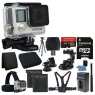 GoPro HERO4 Black Edition Camera HD Camcorder With Deluxe Carrying Case + Head Strap + Chest Strap + Suction Cup... N6