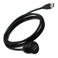 RAYSUN 1 Meter USB and 3.5mm AUX Extension Flush Mount - USB Dash Mount for Car Boat Motorcycle N23