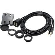 RAYSUN 1 Meter USB and 3.5mm AUX Extension Flush Mount - USB Dash Mount for Car Boat Motorcycle N24