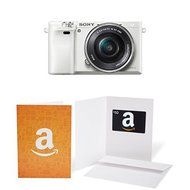 Sony Alpha a6000 Mirrorless Digital Camera with 16-50mm Power Zoom Lens (White) + $50 Gift Card