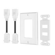 TNP HDMI Wall Plate - Dual (2 Port) HDMI Socket Plug Jack Outlet Decorative Face Cover Mount Panel with Built... N5