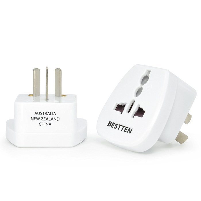 Bestten 3 Outlet Portable Travel Surge Protector with 2.4A Dual USB Charging Ports, 18in Cord, ETL Listed, White N49