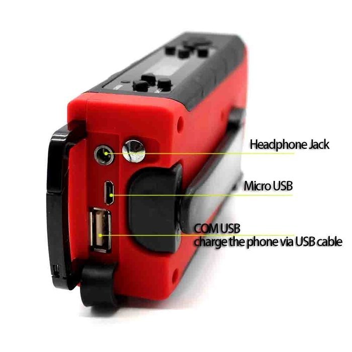 RunningSnail Mulit-Pupose Solar Digital Hand Crank AM/FM/NOAA Weather Radio,1W LED Flashlight, 2000 mAh Power... N4
