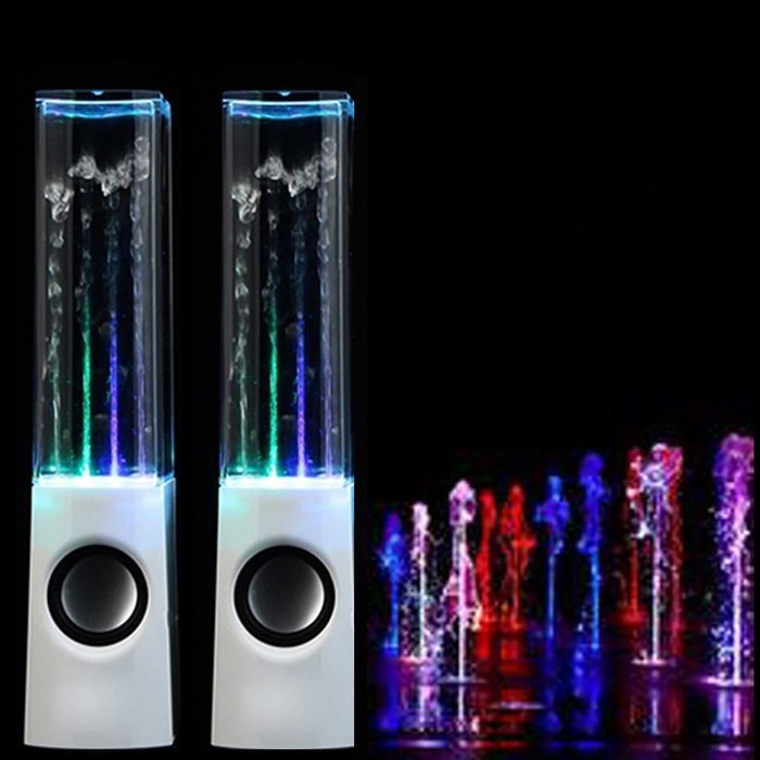 Kissmoji Mini USB White LED Water Dancing Speakers Light Show Water Fountain Speakers N5