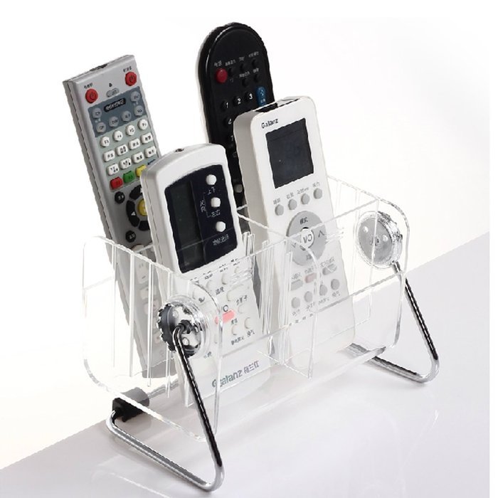 HQdeal Clear Desktop Remote Control Holder/ Organizer Media Storage - Holds up to 6 Remotes N3