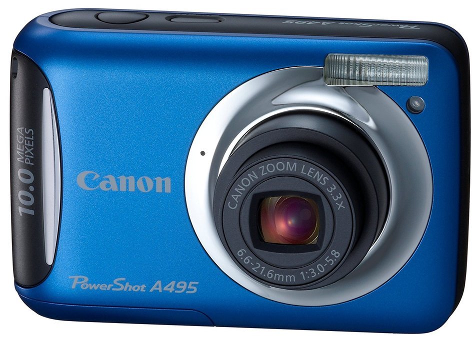 Canon PowerShot A495 10.0 MP Digital Camera with 3.3x Optical Zoom and 2.5-Inch LCD (Blue)