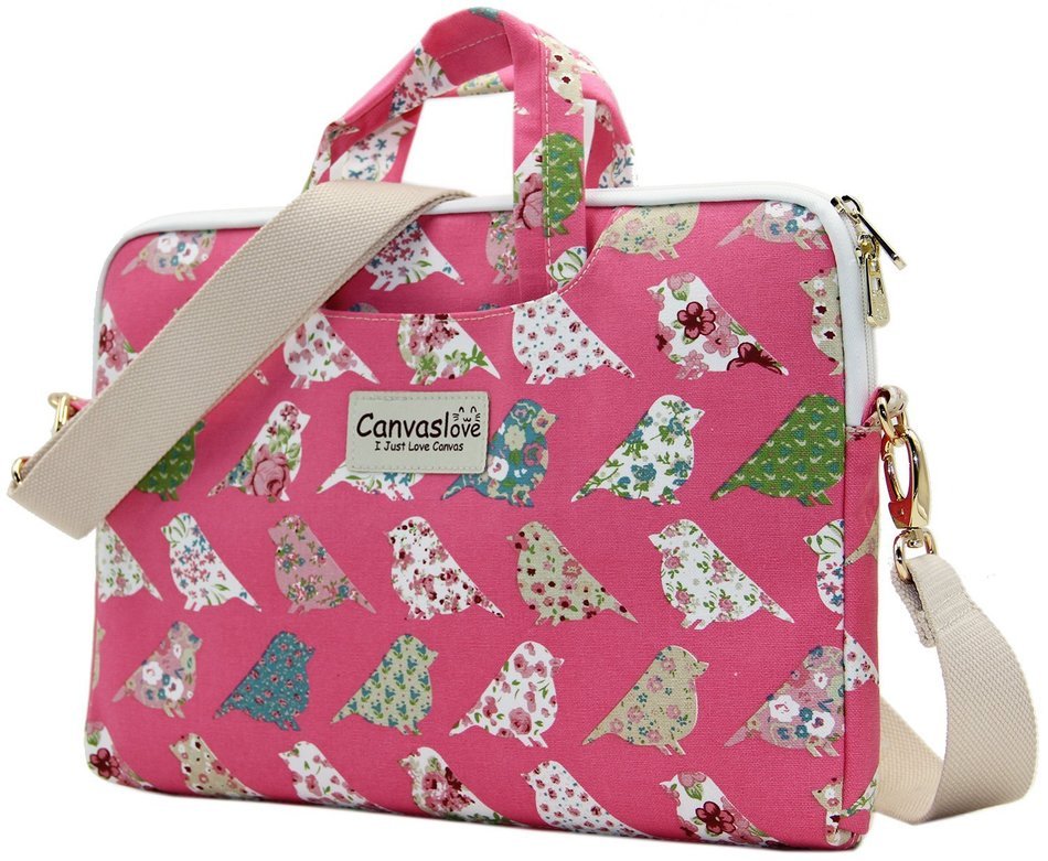 Canvaslove Black Easter Egg Patten Canvas Laptop Shoulder Bag 11 Inch 12 Inch 13 Inch Laptop Messenger Bag 13.3... N50