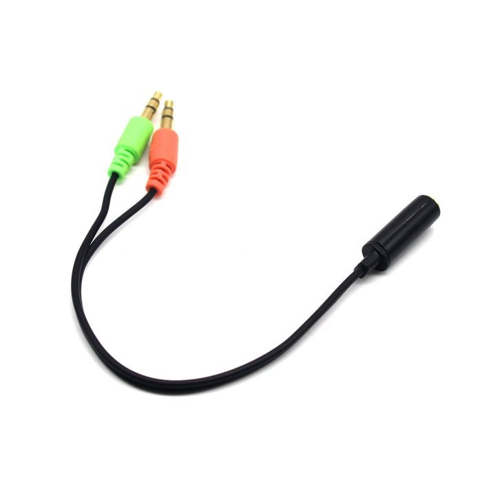 MOTONG 20CM Length 3.5mm Female to Dual 3.5 Male Mic & Stereo Audio Splitter Cable for Smartphone Headset and... N3