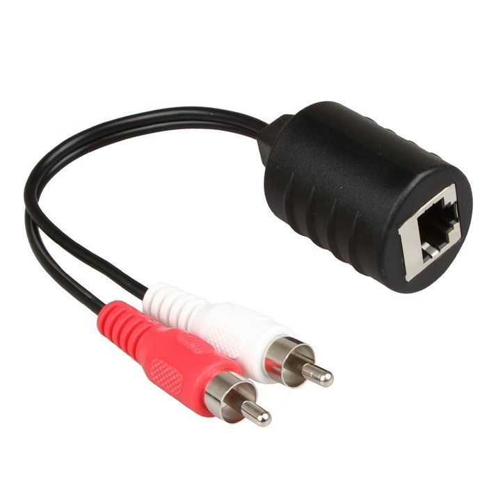 LINESO 2Pack 3.5mm Stereo To RJ45 Female Extender Over Cat5&Cat6 Cable (2x 3.5mm to RJ45 Female) N3