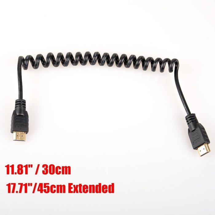 UCEC Full HDMI to Full HDMI Coiled Cable for Atomos for Ninja Star Recorder(11.8-17.7") N3