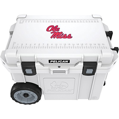 New PELICAN CC-19327-45QWT University of Mississippi Ole Miss Rebels Elite Wheeled Cooler