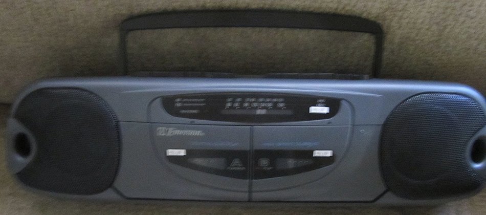 Emerson PS6457 AM/FM Portable Stereo with Dual Cassette Decks High Speed Dubbing N2