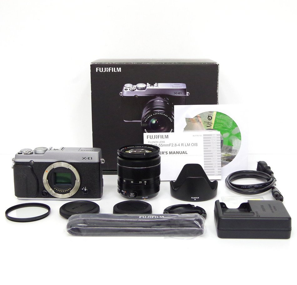 Fujifilm X-E1 16.3 MP Compact System Digital Camera with 2.8-Inch LCD and 18-55mm Lens (Silver) (OLD MODEL) N4