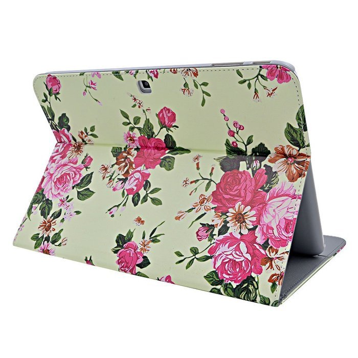Seedan Folio Stand Case for Samsung Galaxy Tab 4 10.1 (10.1 inch, SM-T530 / T531 / T535) Flower Peony Flip Leather... N5
