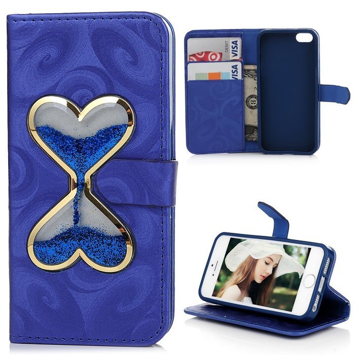 iPhone SE Case, iPhone 5/5S Case,YOKIRIN Stand Wallet Premium PU Leather with Handmade Flowing Glitter Liquid... N46