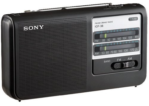 Sony Portable Handy AM/FM Radio with Built-in 3 5/8" Clear Sound Speaker, Earphone Jack, LED Tuning Indicator,... N10